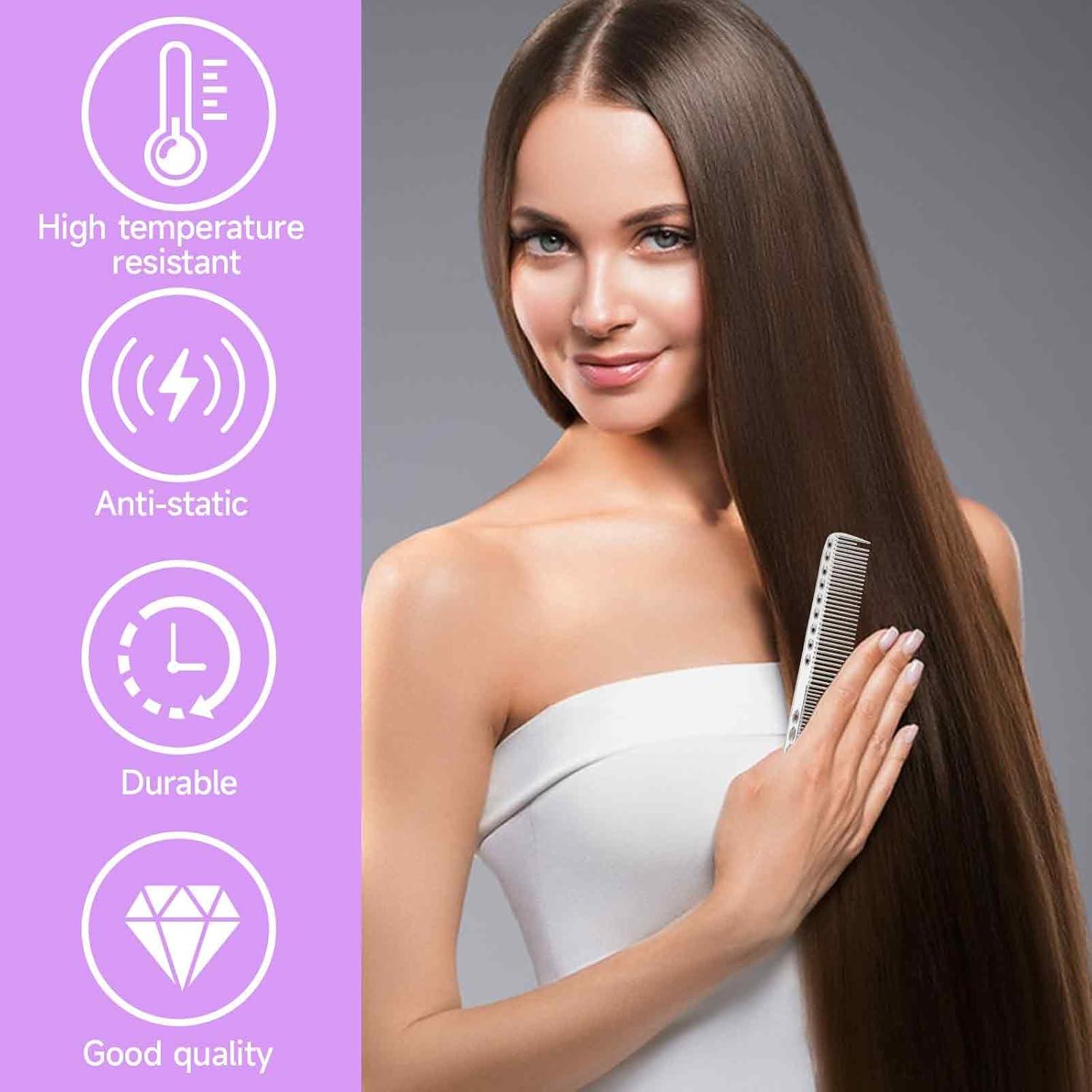 Aluminium Metall Haarkamm Set, Professioneller Friseur Präzisionskamm, Antistatischer Barbier Haarstyling Salon
