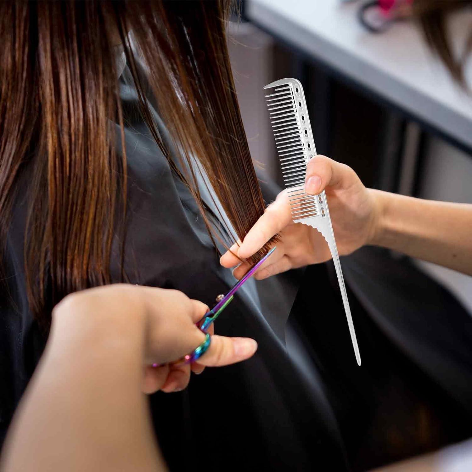 Aluminium Metall Haarkamm Set 4 Stück Friseur Präzisionskamm