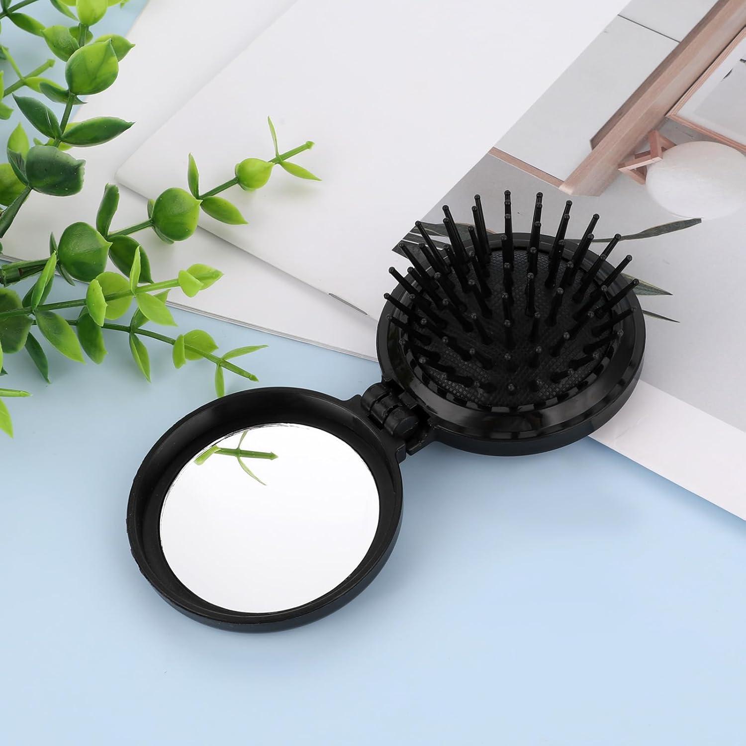 Faltbare Mini Haarbürste mit Spiegel für Reisen