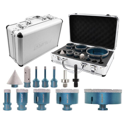 Diamantbohrer Set 12tlg. für Fliesen, Granit, Marmor
