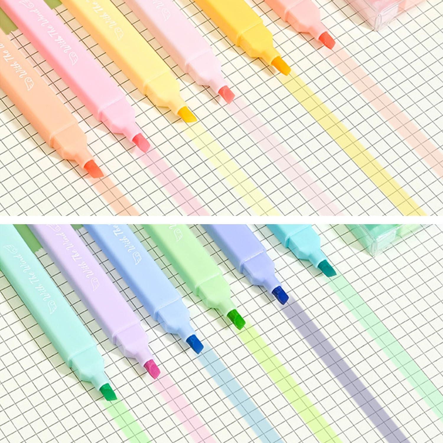 YOSKAEDI Textmarker Pastell Set 12 Stück Doppelspitze Bibel