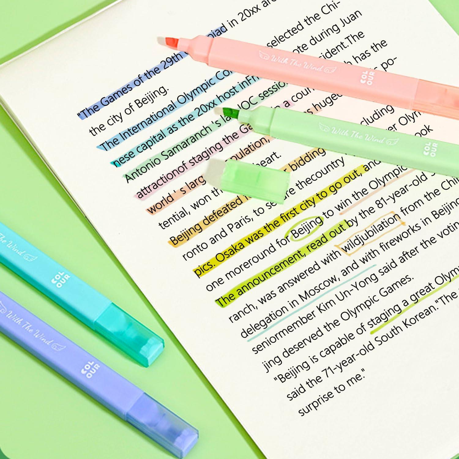 Pastell Textmarker Set Doppelspitze Bibelmarker No Bleed 12er