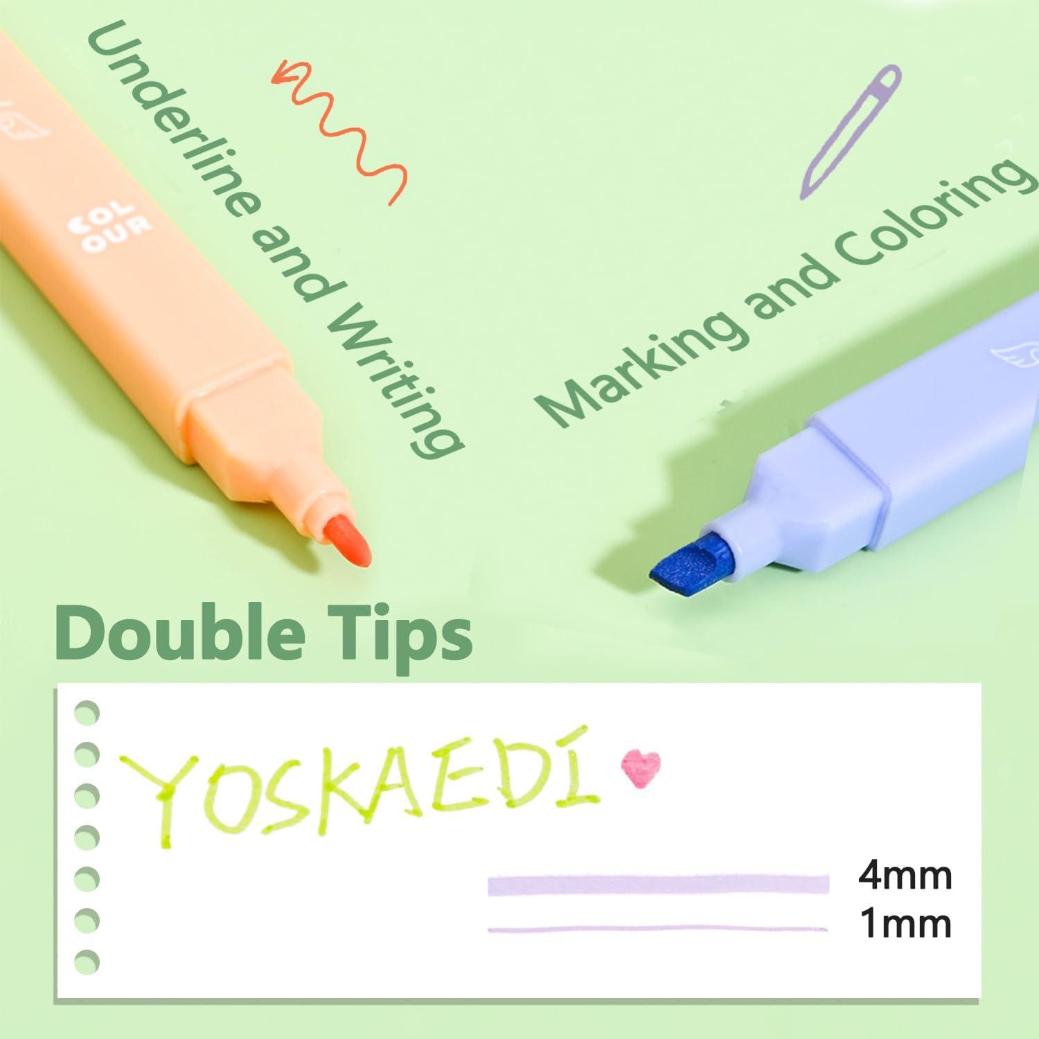 Pastell Textmarker Set 12 Stück Doppelspitze, Bibel Marker Stifte, Nicht Blutend & Schnell Trocknend