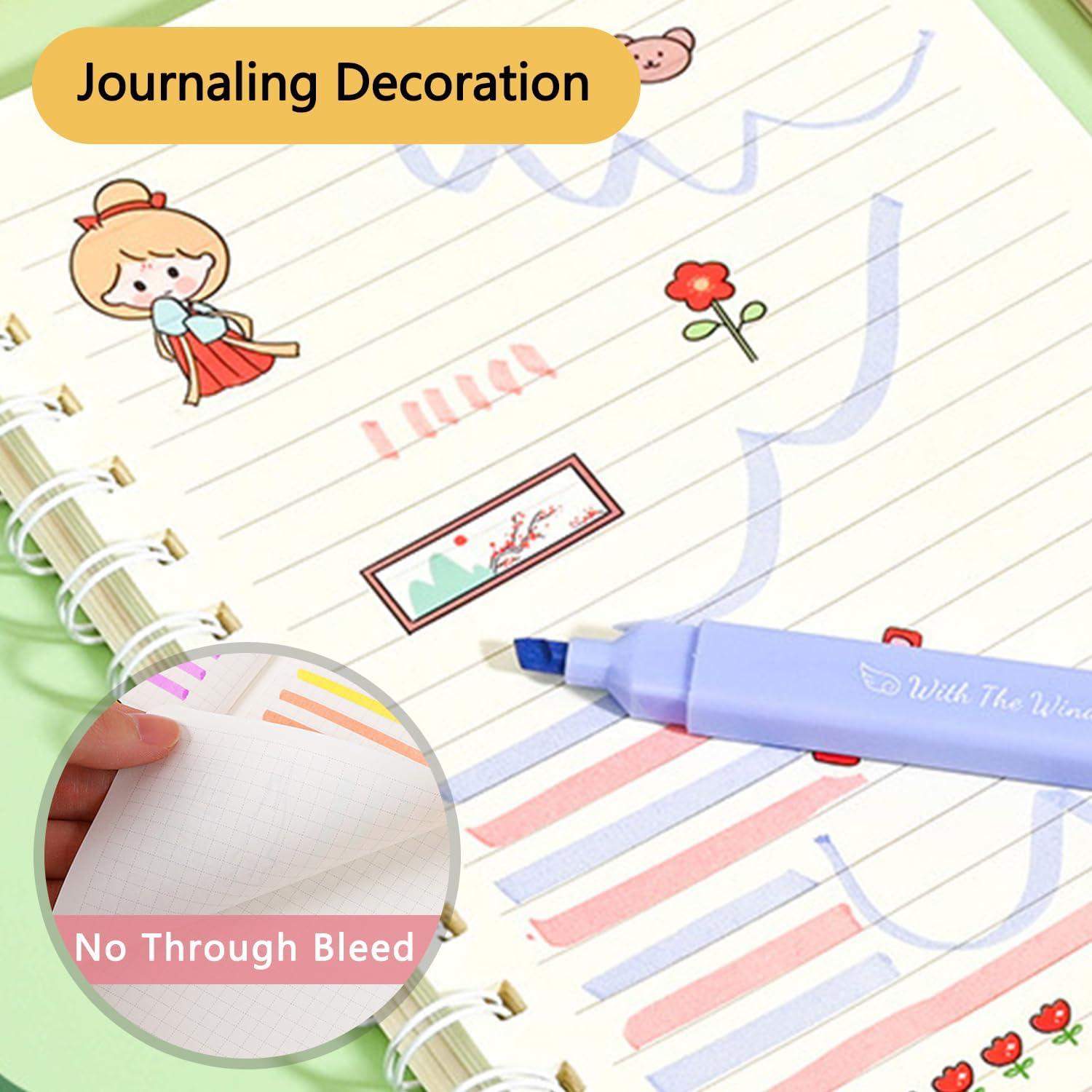 YOSKAEDI Pastell Textmarker Set 12 Stück Doppelspitze No Bleed Dry Fast Bibel