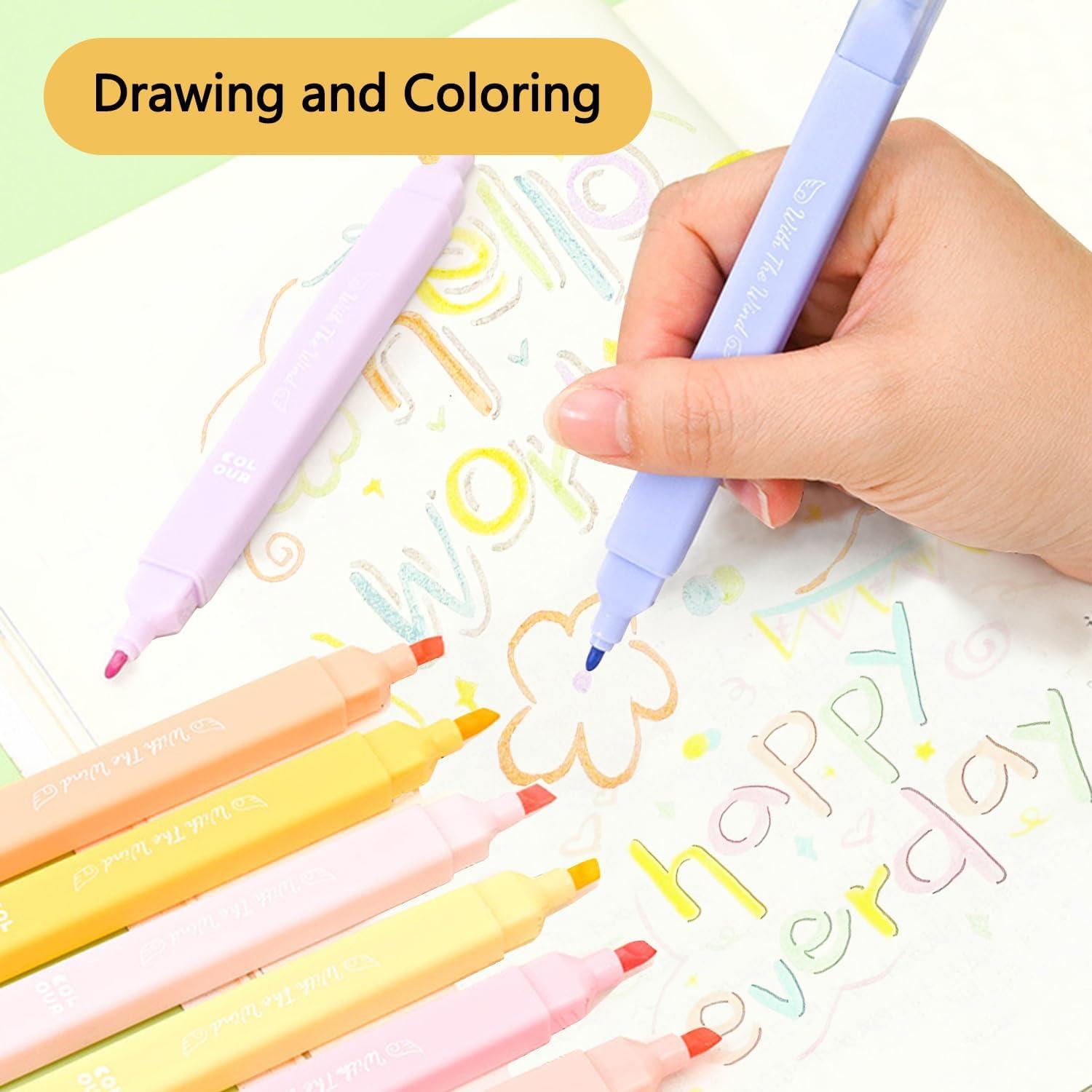 Pastell Textmarker Set 12 Stück Doppelspitze No Bleed Dry Fast Bibel