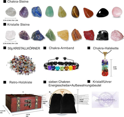 Edelsteine Heilsteine Set 9 Chakra Natürliche Kristalle