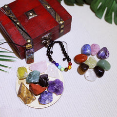 Chakra Kristalle Heilsteine Set 9 Natürliche Kristalle Kette Armband Pendelbrett