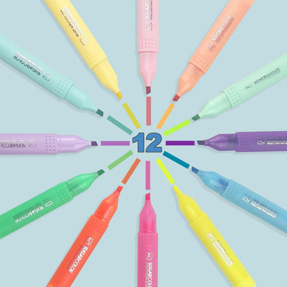 YOSKAEDI Textmarker Pastell Stifte 12 Stück Bibel Marker Set