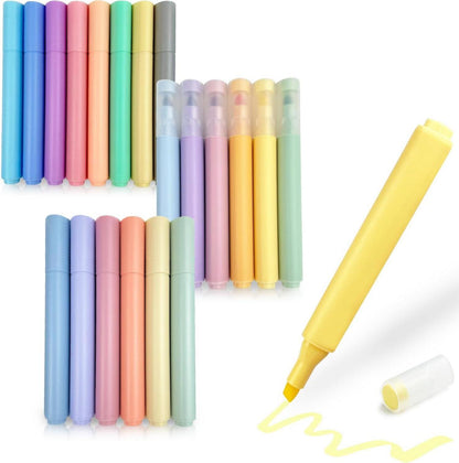 Pastell Textmarker Set 20 Farben Highlighter Pen Stift Leuchtstifte