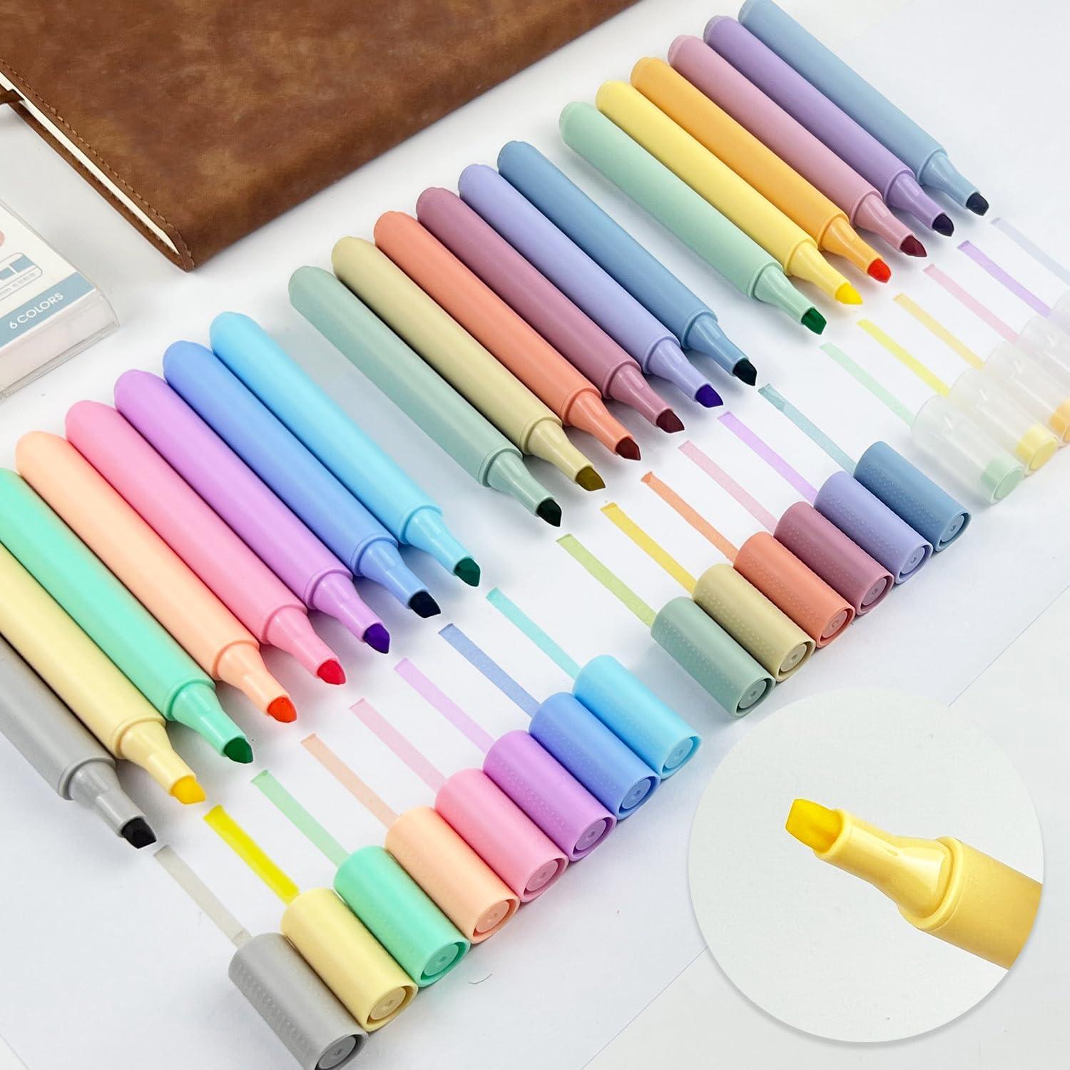 Pastell Textmarker Set - 20 Farben Highlighter Stift Bibel