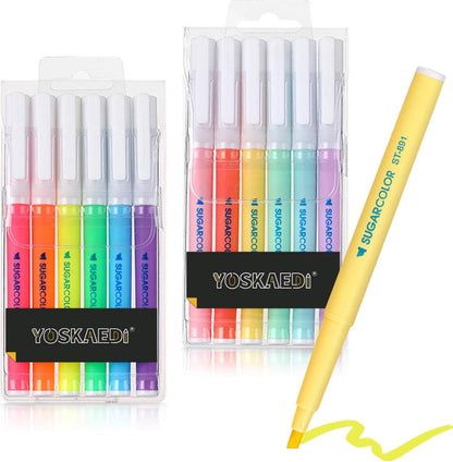 Bunte Textmarker Set 12 Farben, No Bleed, Dry Fast