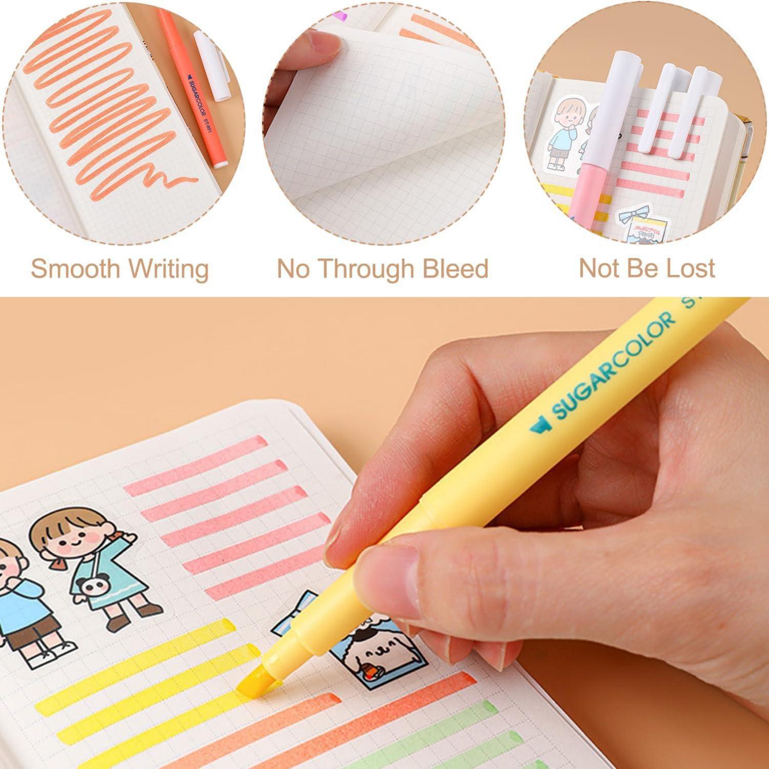 YOSKAEDI Textmarker Set 12 Farben Bibel Marker Stifte Highlighter Pen