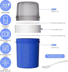 Müslibecher to Go 2in1 Joghurtbecher mit Löffel 870ml