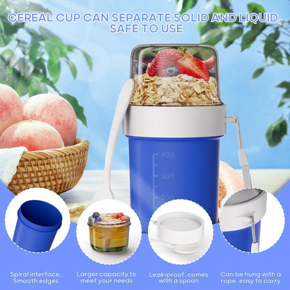 Müslibecher to Go 560ml+310ml Joghurtbecher 2-in-1 Unterwegs