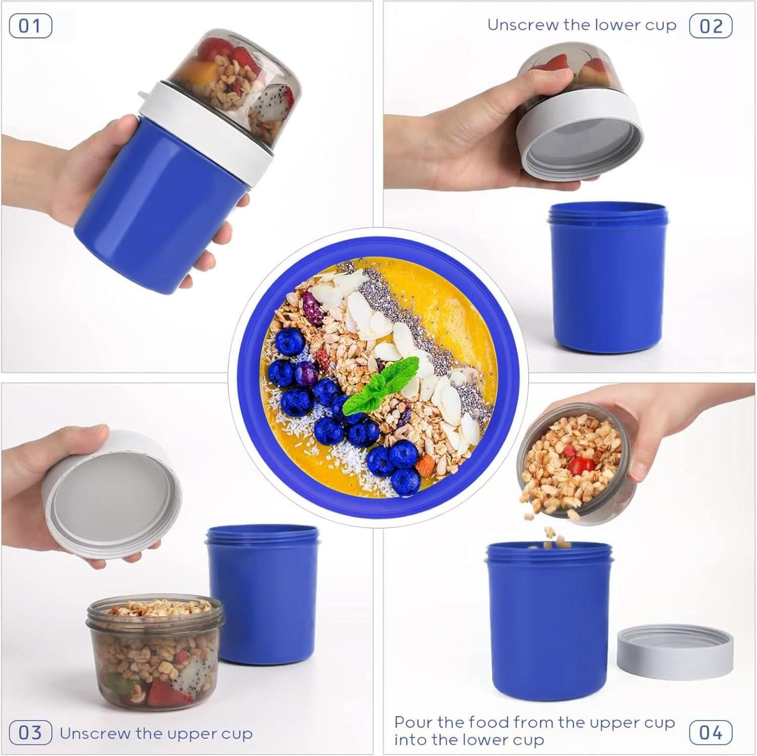 Müslibecher to Go mit Löffel 560ml 310ml Auslaufsicher Joghurtbecher