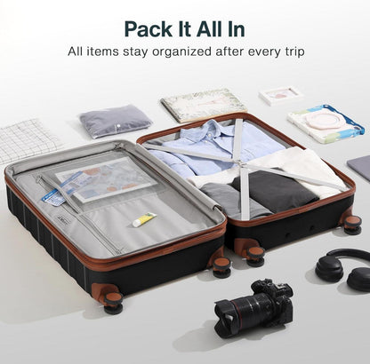Vipbox Kofferset 3tlg Hartschale Polycarbonat Leicht Erweiterbar Trolley Handgepäck Schwarz