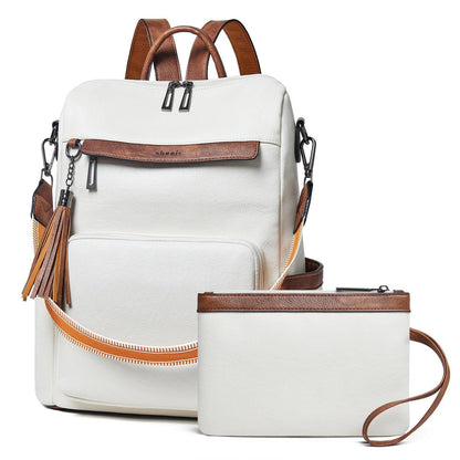 Rucksack Damen Laptopfach 15,6 Zoll Wasserdicht Business in Lederoptik