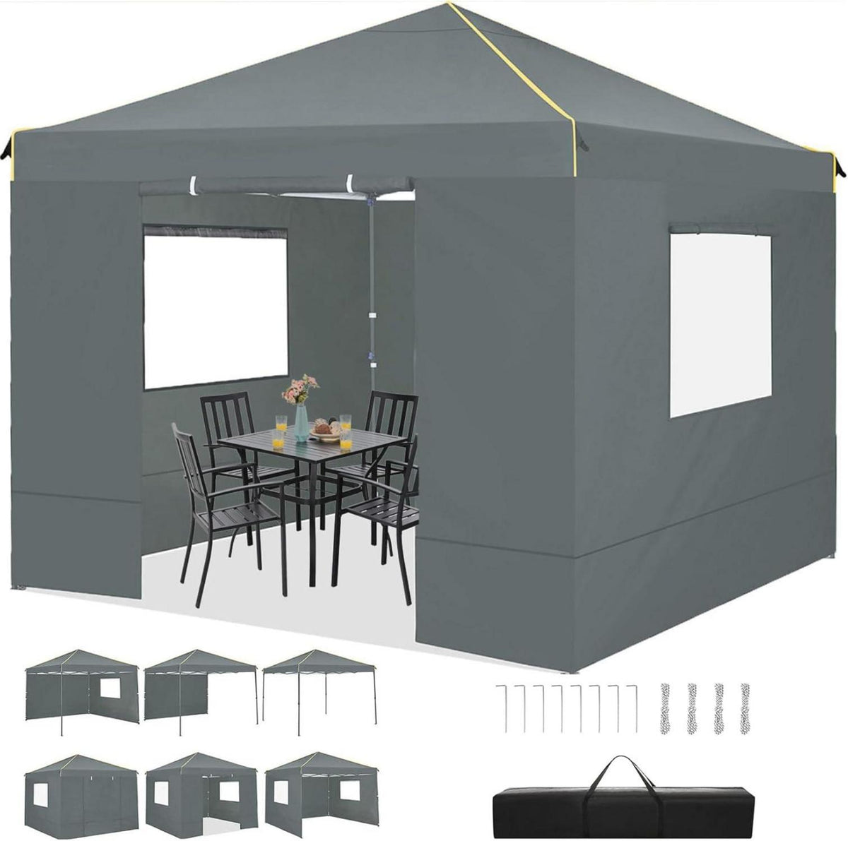 Faltpavillon 3x3m Wasserdicht Stabil Partyzelt Pop Up Gartenpavillon