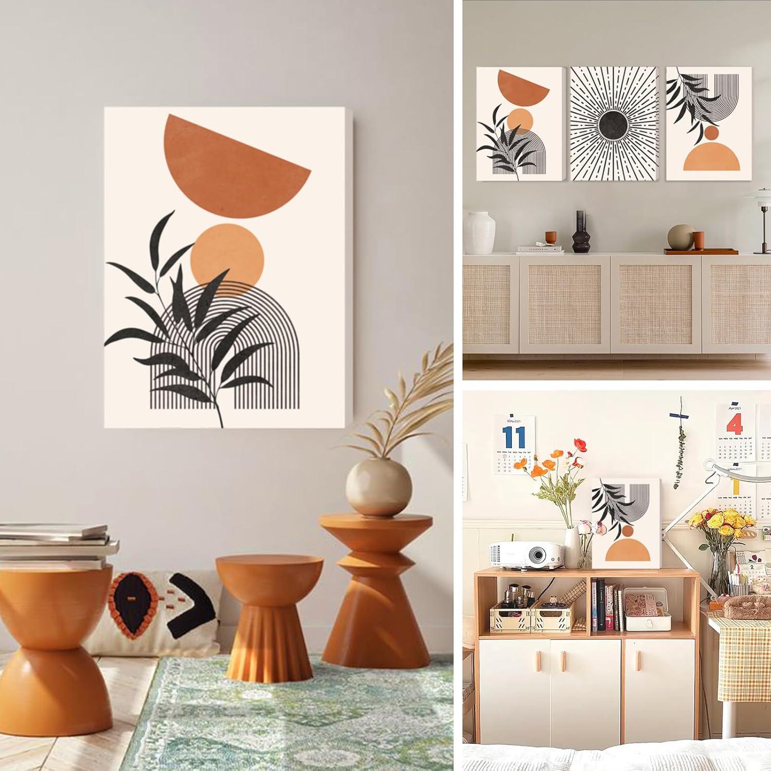Hyidecorart Boho Arches Wandbilder Schwarz Rotbraun Orange