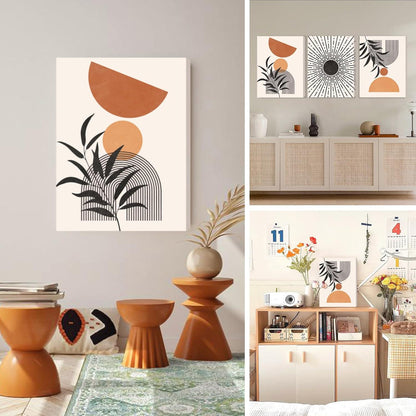 Hyidecorart Boho Arches Wandbilder Schwarz Rotbraun Orange