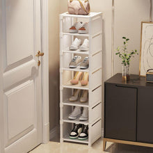 Schuhregal Weiß Schmal 8 Ebenen – Platzsparend Schuhständer