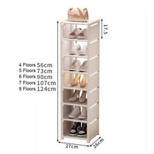Schuhregal Weiß Schmal 8 Ebenen – Platzsparend Schuhständer