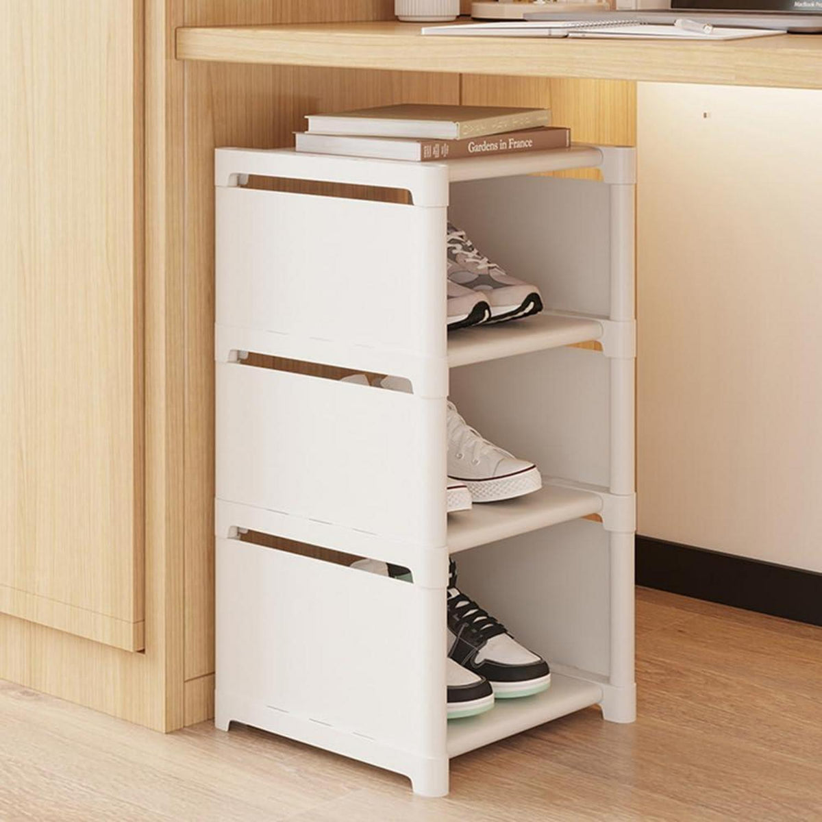 Schuhregal Weiß Schmal 8 Ebenen – Platzsparend Schuhständer
