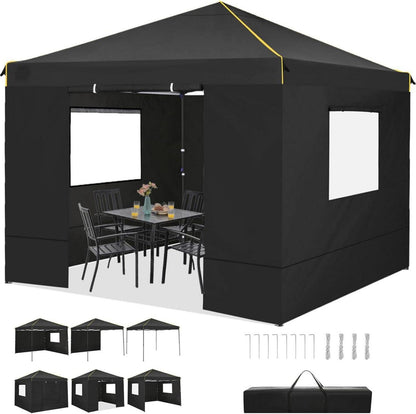 Faltpavillon 3x3m Schwarz Wasserdicht Stabil Winterfest Gazebodjury