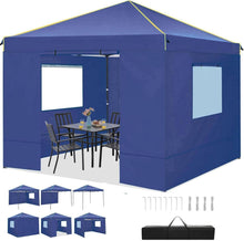 Faltpavillon 3x3m Wasserdicht Stabil mit 4 Seitenwänden Marineblau