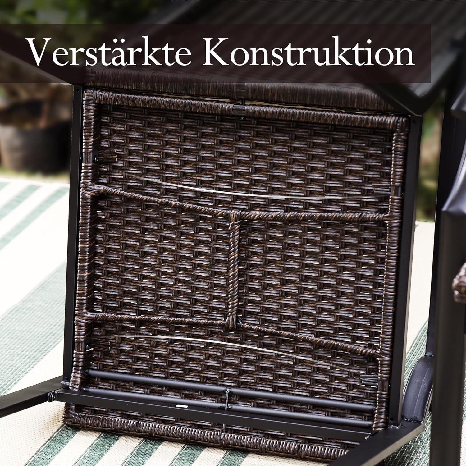 Rattan Gartenmöbel Set mit Tisch und 6 Stühlen