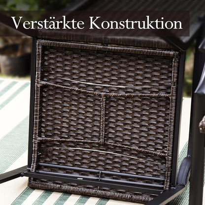 Rattan Gartenmöbel Set mit Tisch und 6 Stühlen