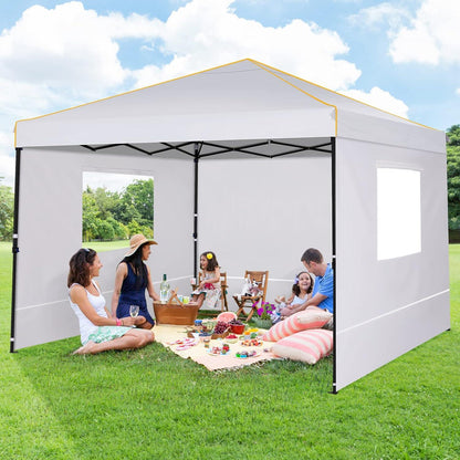 Wasserdicht Stabil Faltpavillon 3x3m Pop-Up Anti-UV Partyzelt mit Seitenwänden