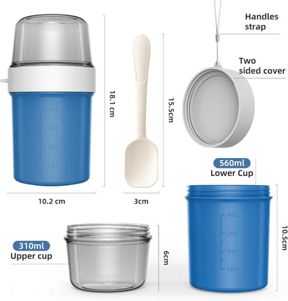 Praktischer Müslibecher to Go mit Auslaufsicherem Joghurtbecher