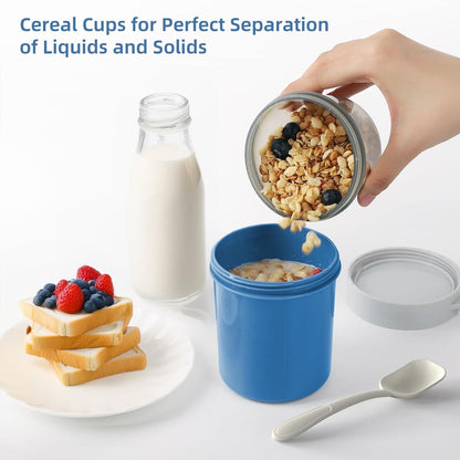 Müslibecher to Go mit Löffel und Auslaufsicherer Joghurt to go Becher (Ozean