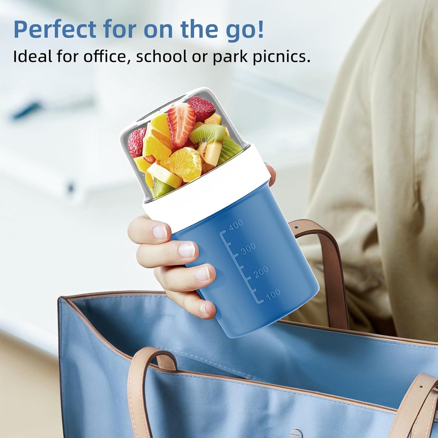 Müslibecher to Go mit Löffel 560ml+310ml Auslaufsicherer Joghurtbecher