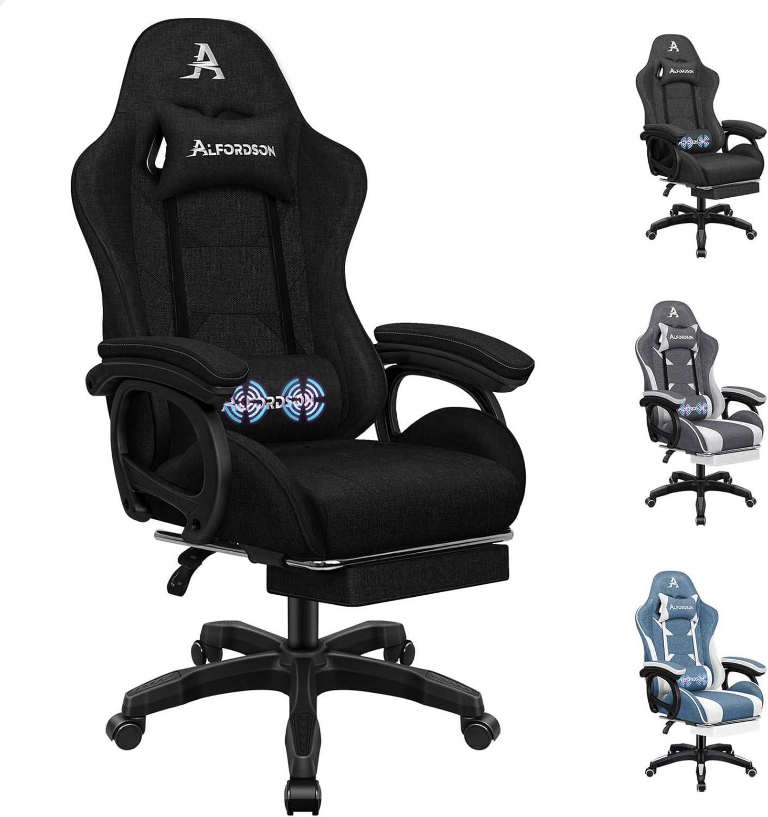 Ergonomischer Bürostuhl mit Massage-Lendenkissen und Fußstütze