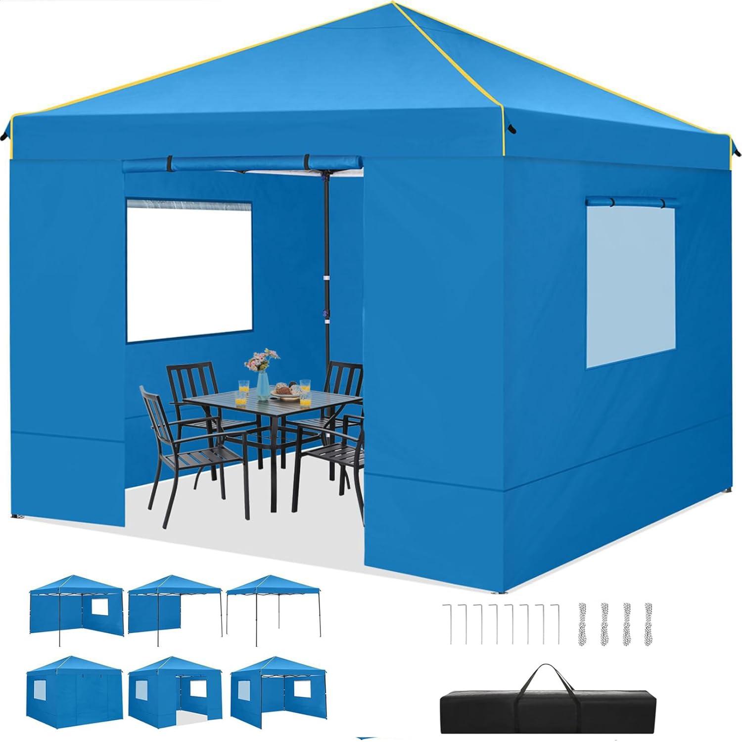 Faltpavillon 3x3m Wasserdicht Stabil mit 4 Seitenwänden und