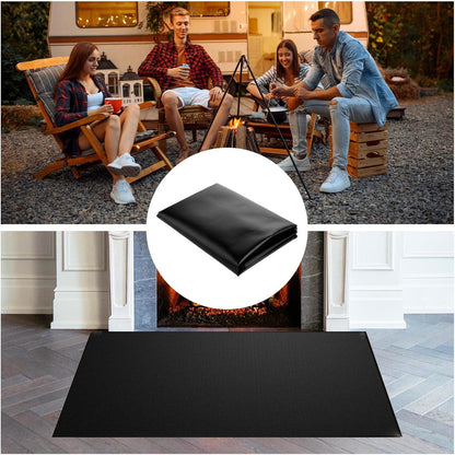 Feuerfeste Grillmatte Unterlage 120x76cm Bodenschutz Hitzeschutzmatte