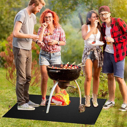 Feuerfeste Unterlage 120x76cm Grillmatte Hitzeschutz Brandschutzmatte