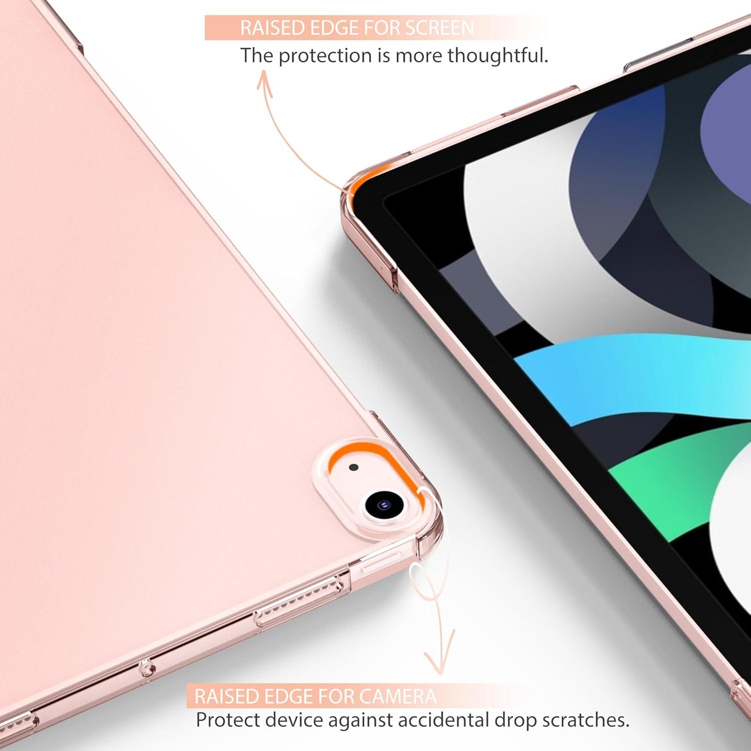 EasyAcc iPad Air 6 M2 11 Zoll Hülle Roségold Standfunktion Paging Magnet Ultra Dünn Leicht