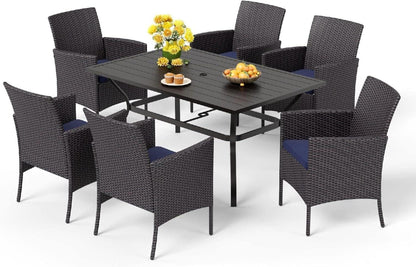 Rattan Gartenmöbel Set mit verstellbarem Schirmloch, wetterfest