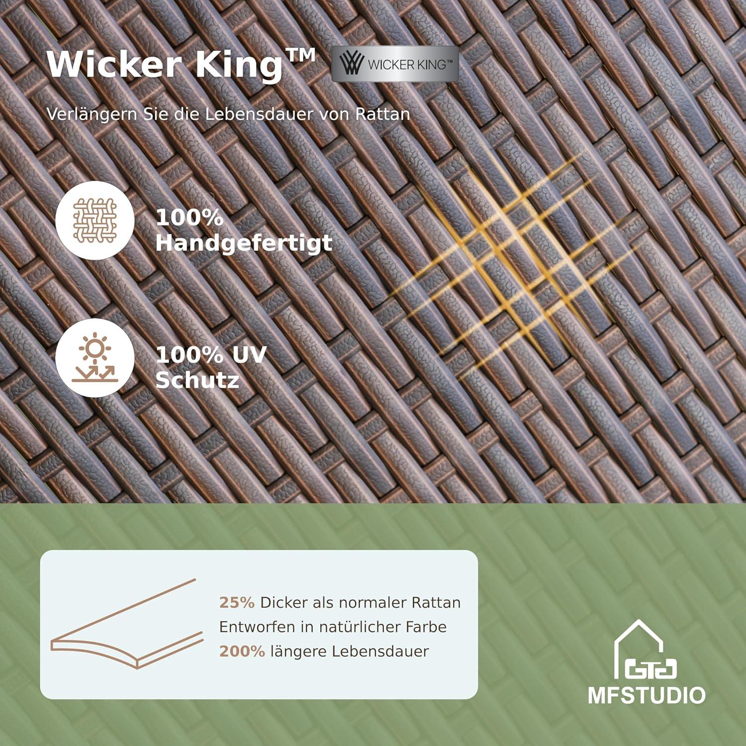 Rattan Gartenmöbel Set mit Tisch und 6 Stühlen Wetterfest