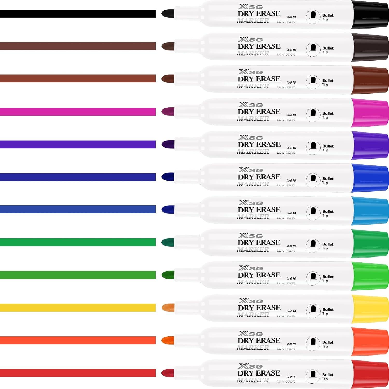 Whiteboard Marker Schwarz 72er Set - Abwischbare Stifte für