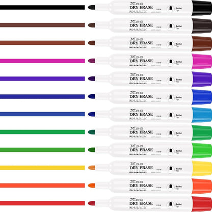 Whiteboard Marker Schwarz 72er Set - Abwischbare Stifte für