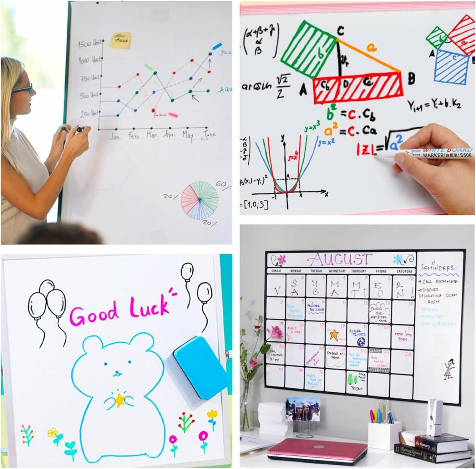 Whiteboard Marker Schwarz Folienstift Feine Spitze 72Stk 6-Farben Set