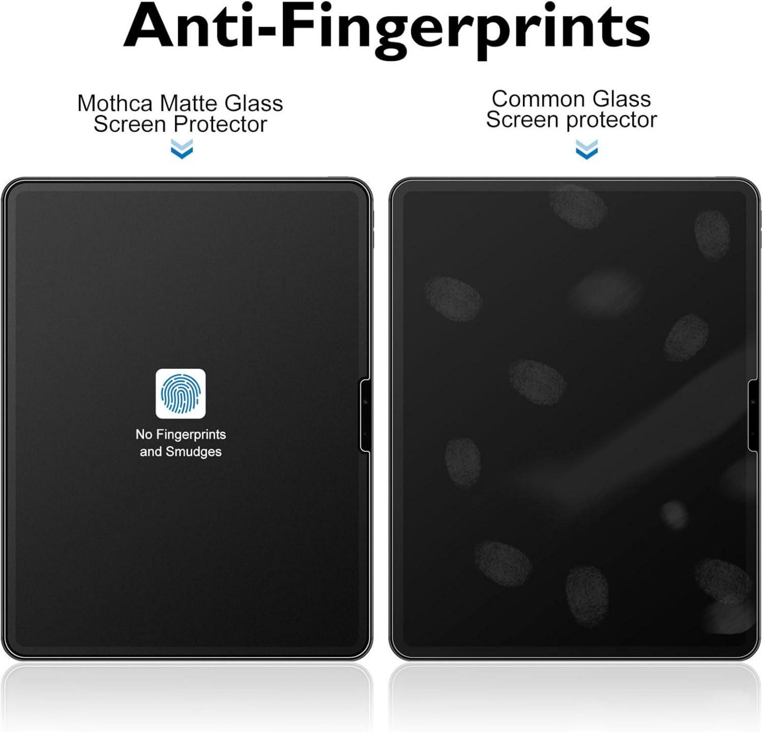 Mothca Matt Panzer Schutz Glas für iPad Pro 11 Zoll 2024, 9H Matt Schutzfolie mit Kameraschutz & Anti-Fingerabdruck - 2+2 Stück