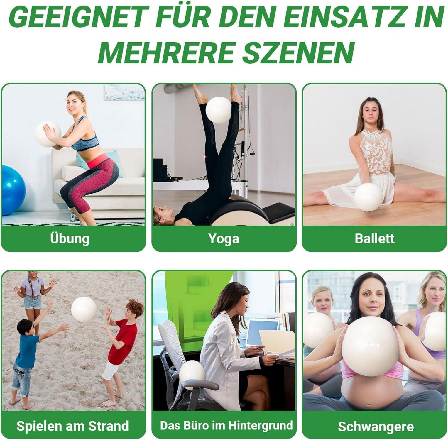 Pilates Ball Kleiner Gymnastikball 25cm Yoga Ball Weiß Anti-Burst bis