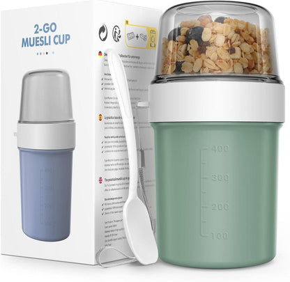 Praktischer Müslibecher to Go mit Löffel - Auslaufsicherer