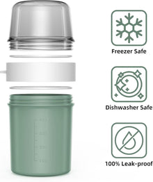 Müslibecher to Go mit Löffel 560ml+310ml Auslaufsicherer