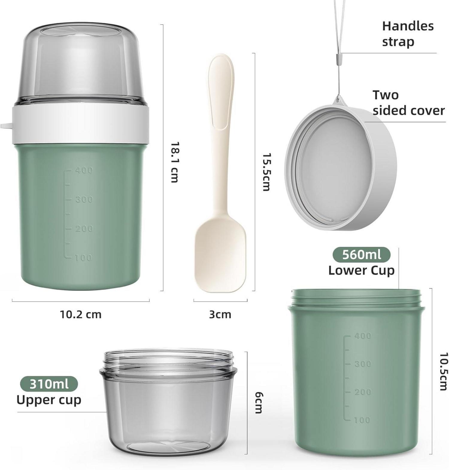 Praktischer Müslibecher to Go mit Löffel - Auslaufsicherer